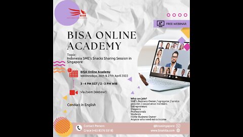 BISA Online Academy (Wed, 27 April 2022 at 3-4 PM SGT)
