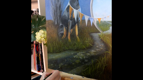 Oil Painting process for an imaginative scene