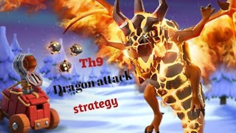 Clash of clans || th9 Dragon attack strategy || coc gameplay.