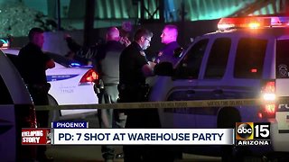 Seven shot at warehouse party in Phoenix