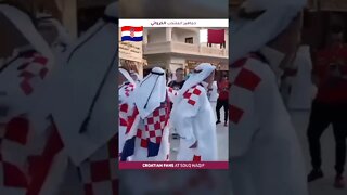 جماهير المنتخب الكرواتي باللباس القطري 🇶🇦🇭🇷