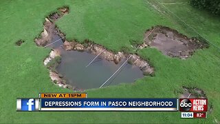 More than a dozen depressions open up in Pasco community, sparking concerns for residents