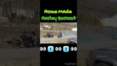 Buddy's Home Made Harley Burn out! 😳 #shorts #viral #new #video