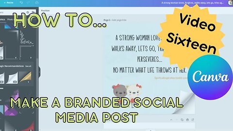 Canva tutorial. How to make a brand themed social media post - Video 16 #canva #howto