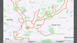 Cyclist Brings Festive Cheer To The Streets Of London By Riding A 79-Mile Reindeer-Shaped Route Via GPS