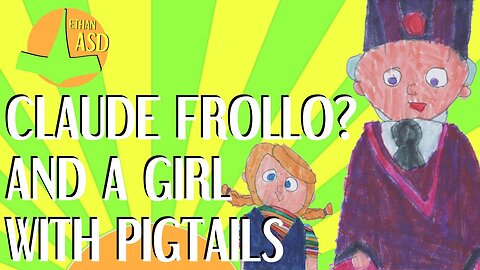 qc 016 - Claude Frollo from The Hunchback of Notre Dame Cartoon and a Girl with Pigtails