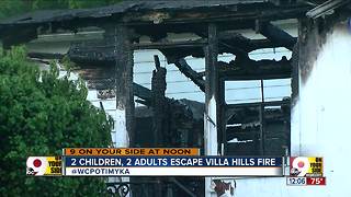 2 children, 2 adults escape fire