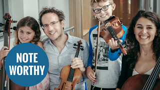 Young musician who is deaf and partially sighted plays both violin and piano