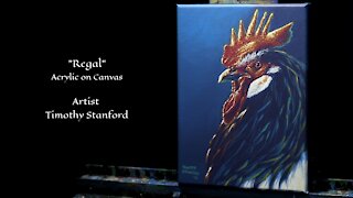Acrylic Animal Painting of a Rooster - Time Lapse - Artist Timothy Stanford