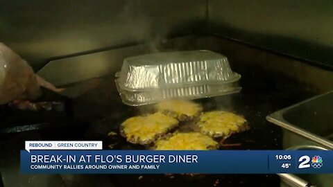 Community rallies around owner after break-in at Flo's Burger Diner