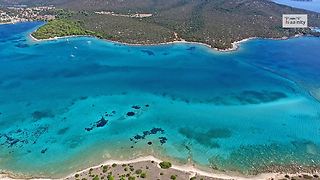 Drone captures tropical paradise of Petalioi, Greece