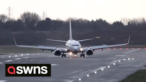 Pilots bravely battle the extreme winds of Storm Franklin while landing at Birmingham Airport