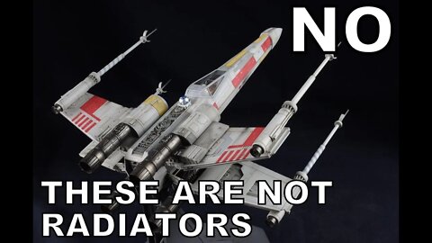 No, those wings in Star Wars are not radiators, and even if they were, they're horrible at their job