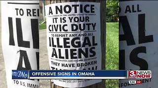 Offensive signs posted around Omaha
