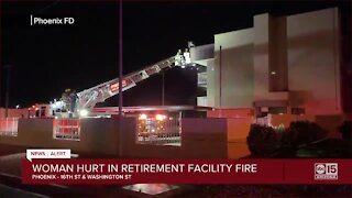 Woman hurt in retirement facility fire in Phoenix