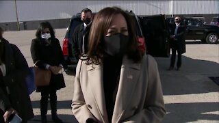 Sen. Kamala Harris arrives in Detroit on Election Day