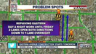 Eastern Ave repaving project starts Sunday night