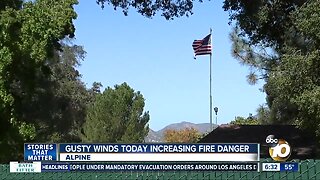 Winds pick up in East County with Red Flag warning in effect