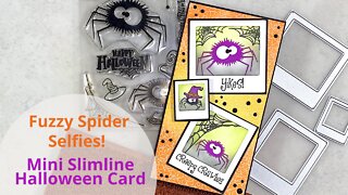 Mini Slimline Halloween Card feat. Fuzzy Spiders
