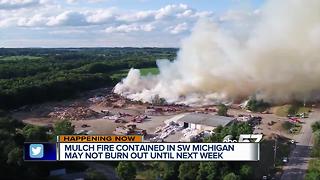 Mulch fire in Michigan continues to burn