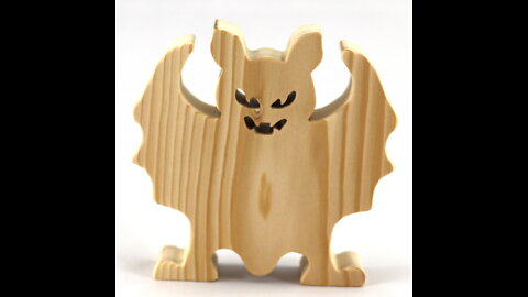 Wood Bat Cutout, Handmade Unfinished, Freestanding Halloween Decoration