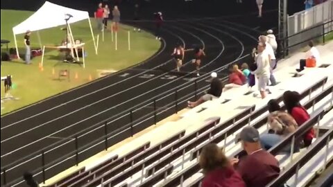 Track runner dives through finish line after winning at last second