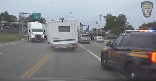 Dashcam captures high-speed chase of stolen RV from Green