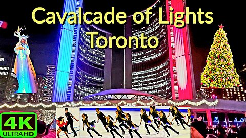 【4K】Toronto Nightlife Christmas 🎄 lights Downtown celebration