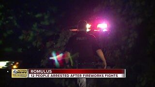 12 people arrested after fireworks fights