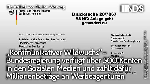 Bundesregierung verfügt über 500 Konten in Sozialen Medien, zahlt Millionenbeträge an Werbeagenturen