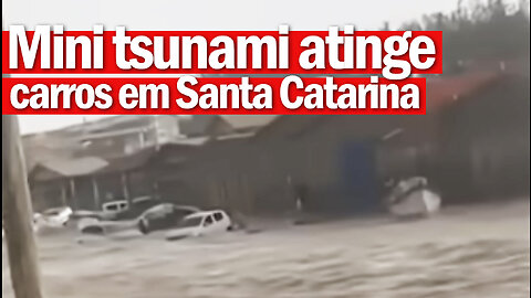 Mini tsunami atinge praia em Santa Catarina | Small tsunami hits beach in Santa Catarina | JV