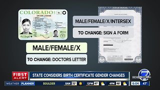State considers birth certificate gender changes