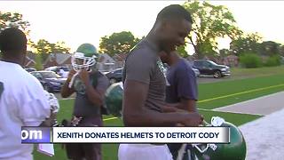 Detroit Cody high school football team gets 30 helmets donated from Xenith
