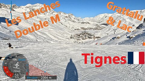 [4K] Skiing Tignes, Les Lanches to Merles via Grattalu, Doing the Loop, France, GoPro HERO11