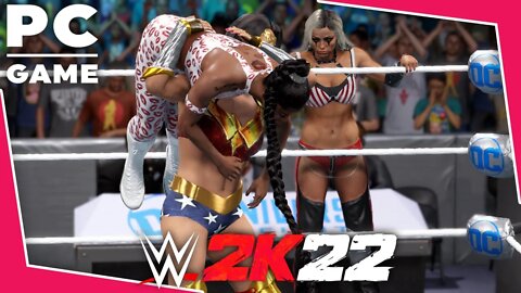 WWE 2K22 | WONDER WOMAN V LIV MORGAN & BIANCA BELAIR! | 1 On 2 Tag Team Match [60 FPS PC]