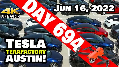 MODEL Y PROD. IS RAMPING AT GIGA TEXAS! - Tesla Gigafactory Austin 4K Day 694 - 6/16/22-Tesla Texas