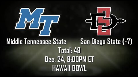 Middle Tennessee vs San Diego State Prediction and Picks | Hawaii Bowl Betting Advice | Dec 24