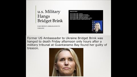 FLASHBACK 2022 - MILITARY HANGS FORMER U.S EMBASSADOR FOR UKRAINE BRIDGET BRINK