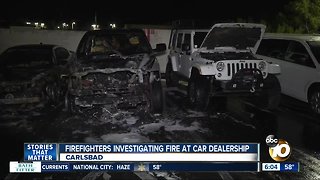 Several cars torched in fire at dealership