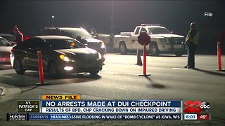 No arrests made at DUI checkpoint