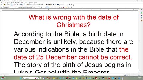 JESUS The CHRIST Was NOT BORN in DECEMBER ~ PERIOD