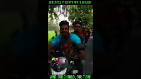 Sometimes It Doesn't Pay To Showoff! #Shorts #viral #MotorcycleCrash #CarelessDriving