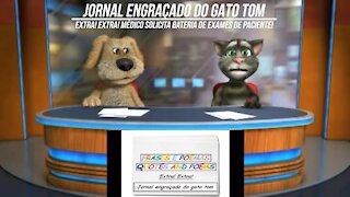 Jornal engraçado do gato tom: Médico solicita bateria de exames de paciente! [Frases e Poemas]