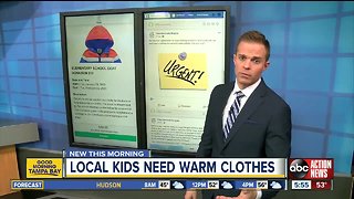 Winter coat donations needed for Tampa elementary students