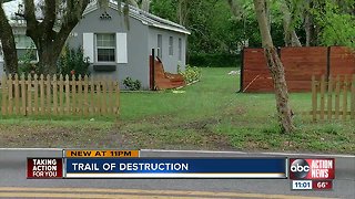 Driver plows through couple's fence into their backyard and takes off