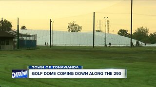 Crews deflate golf dome along 290