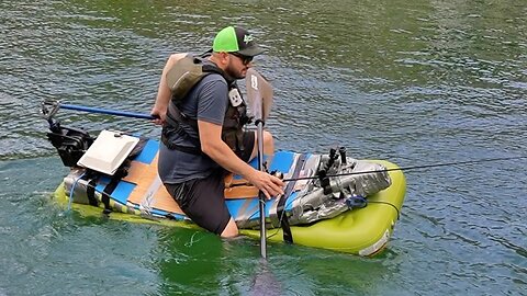 Constructing a Duct Tape Boat and taking it fishing Bixpy Jet