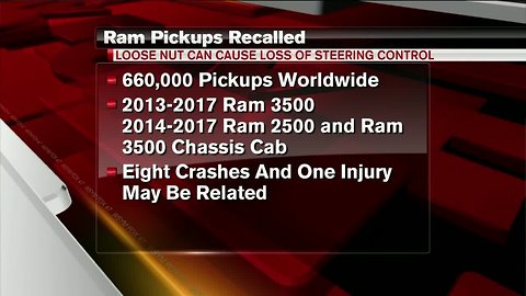 Fiat Chrysler recalling more than 750,000 Ram trucks, drivers could experience steering loss