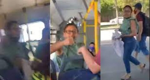 Mulher é agredida por esquerdista em ônibus pelo fato de estar usando uniforme da loja Havan