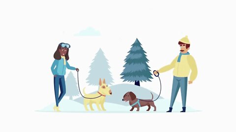Shortsbetter Scene Situation | Family Life | Family In Winter Park | Dog Walkers Animation Effects